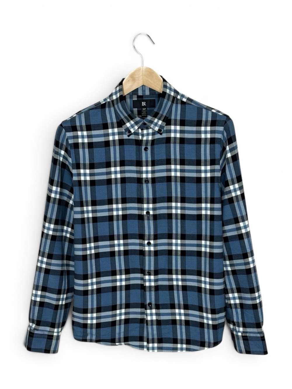 NWOT Banana Republic Standard-Fit Lightweight Flannel Shirt Plaid Blue S